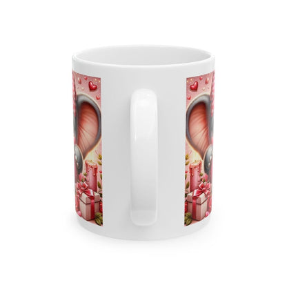 Cute elephant valentine's day mug - heart love design - perfect gift for drink lovers - drinkware washable tumbler cup reusable coffee reuse