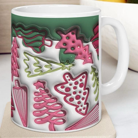 3d christmas tree mug gift - reusable and perfect for drinks - drinkware washable ceramic cup tumblers reuse coffee obsession xmas mugs tea