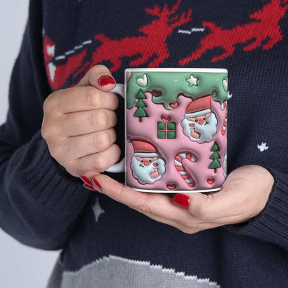 Santa style 3d mug - perfect for your christmas celebrations - cup, drinkware tumblers bottles reusable reuse ceramic washable obsession xma