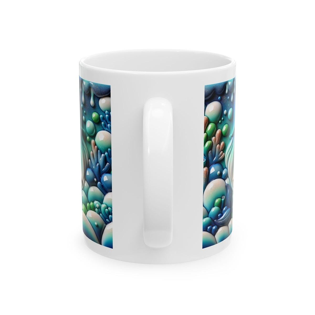 Cute mermaid 3d mug - perfect for coffee and tea - tumblers, drinkware cup bottles washable reusable ceramic reuse xmas mugs festive kids ch