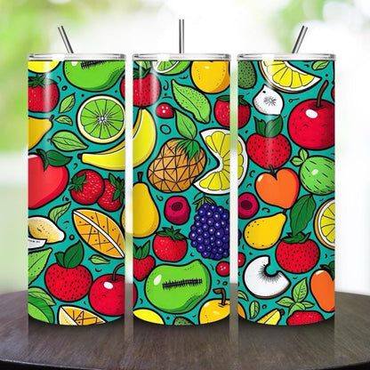 Fruit summer tumbler 20oz - perfect for on-the-go hydration - vacuum flask - cup drinkware mug bottles water bottles bottled portable gifts