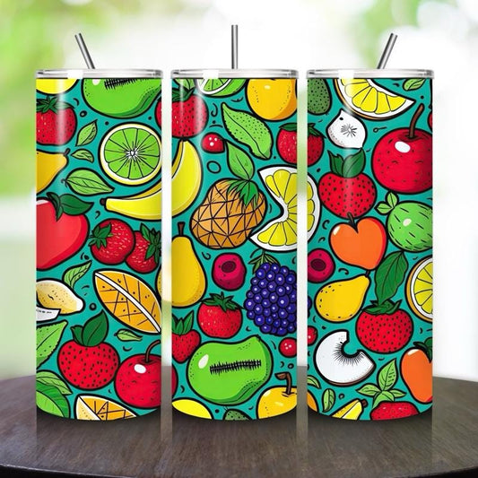 Fruit summer tumbler 20oz - perfect for on-the-go hydration - vacuum flask - cup drinkware mug bottles water bottles bottled portable gifts