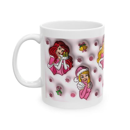 Cute princess character christmas mug - perfect xmas festive gift for secret santa - cup, drinkware tumblers reusable washable reuse ceramic