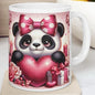 Cute panda mug - perfect valentine's day gift for drinking lovers - drinkware, tumblers washable cup reusable reuse ceramic coffee girly hea