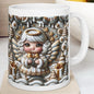 3d christmas angel mug – elegant gold and silver festive design, perfect for holiday celebrations and gifts! drinkware reusable washable t