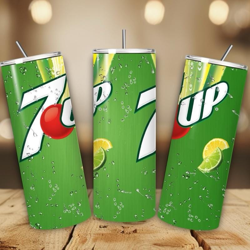 7 up tumbler 20oz - green style summer vibes perfect for on-the-go hydration - vacuum flask - cup drinkware mug bottles water bottles bottle
