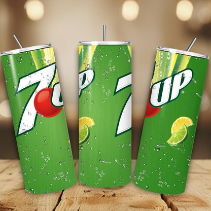 7 up tumbler 20oz - green style summer vibes perfect for on-the-go hydration - vacuum flask - cup drinkware mug bottles water bottles bottle