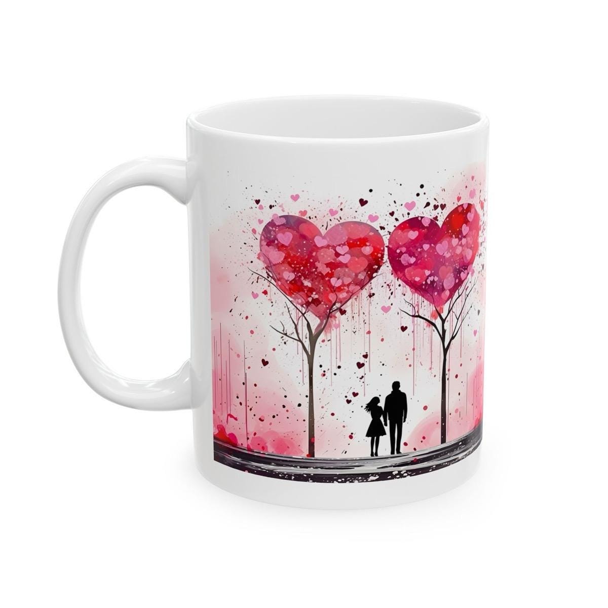 Ballon love hearts couple mug - cute valentine's xmas christmas secret santa stocking filler gifts drinkware tumbler cup washable reuse girl