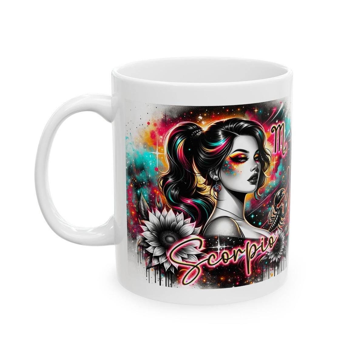 Scorpio star sign astrology mug - perfect gift for coffee and tea lovers - drinkware, glass tumbler cup washable reusable ceramic reuse funn