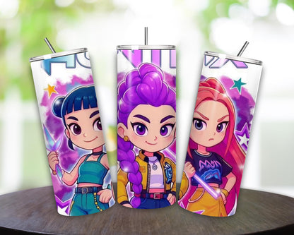 K pop demon hunters style tumbler 20oz cute fun gift cups mugs tumblers