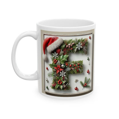 Personalised 'f' edition christmas mug - unique gift for xmas - stocking filler - drinkware washable reusable reuse ceramic cup tumbler coff