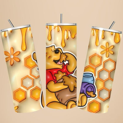 Winnie pooh tumbler 20oz - cute design for drinking enthusiasts - portable flask for on-the-go beverages drinkware mug water bottles bottled