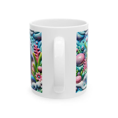 Cute dolphin 3d mug - perfect for your morning drinks - drinkware, tumblers cup ceramic coffee washable reusable reuse xmas mugs tea festive