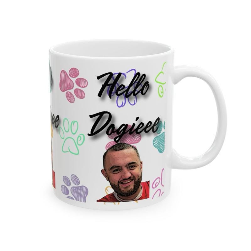 Hello doggie mug mashtag brady hello doggy mug - perfect for drinks - cup, drinkware washable reusable tumblers reuse ceramic coffee bottles