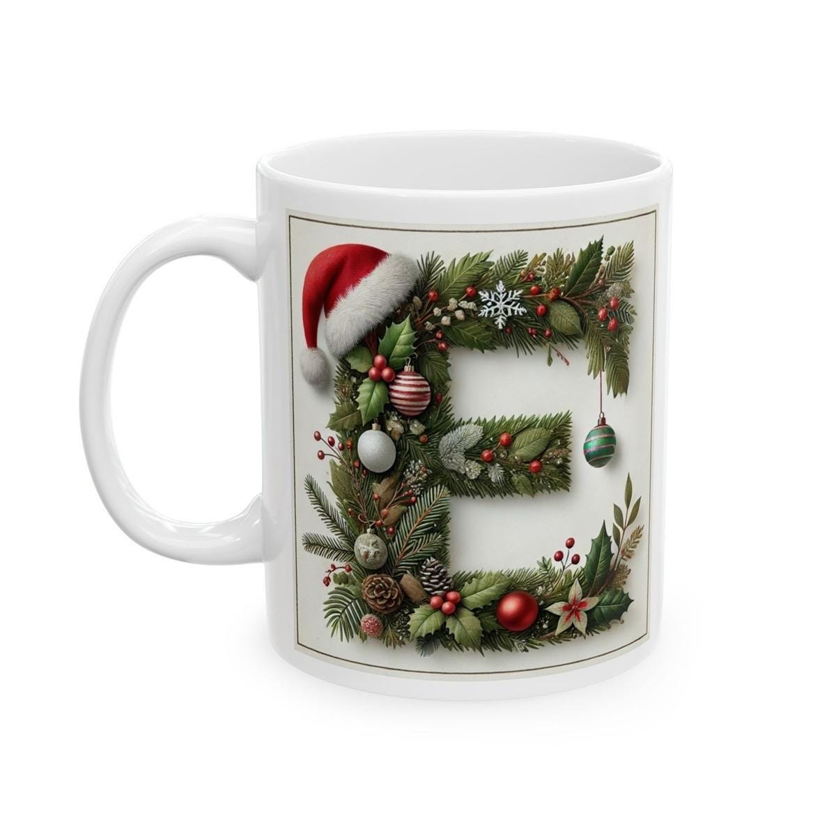 Personalised 'e' edition christmas mug - unique gift for xmas - stocking filler - drinkware washable reusable reuse ceramic cup tumbler coff