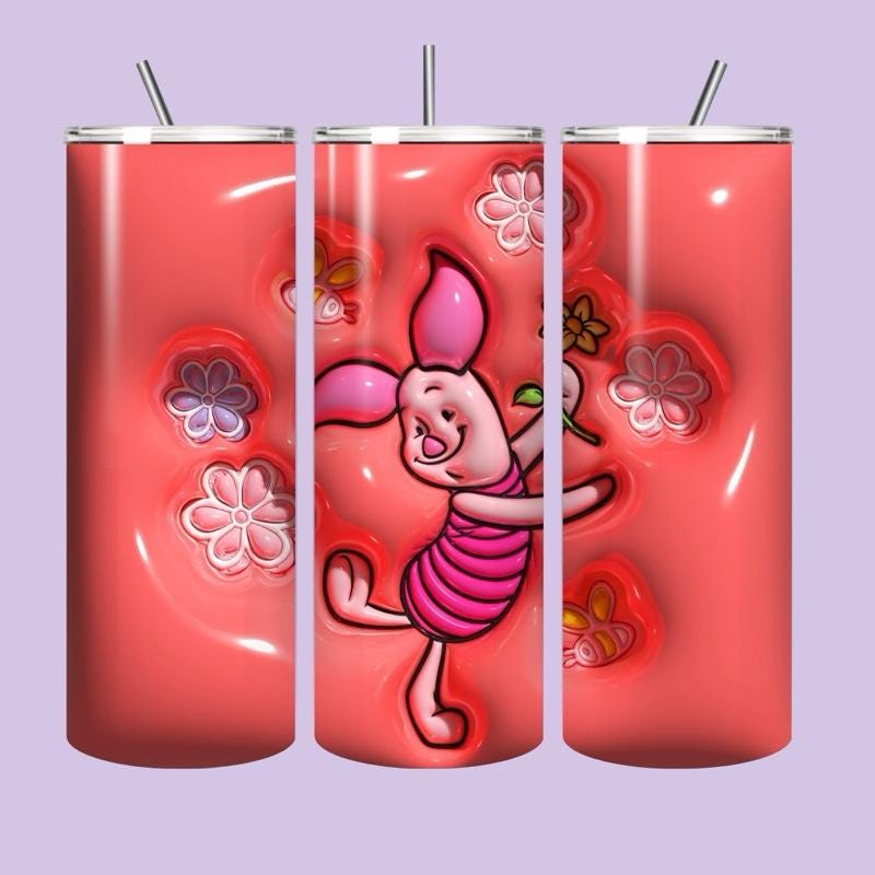 Piglet winnie pooh tumbler 20oz - cute design for drinking enthusiasts - portable flask for on-the-go beverages drinkware mug water bottles