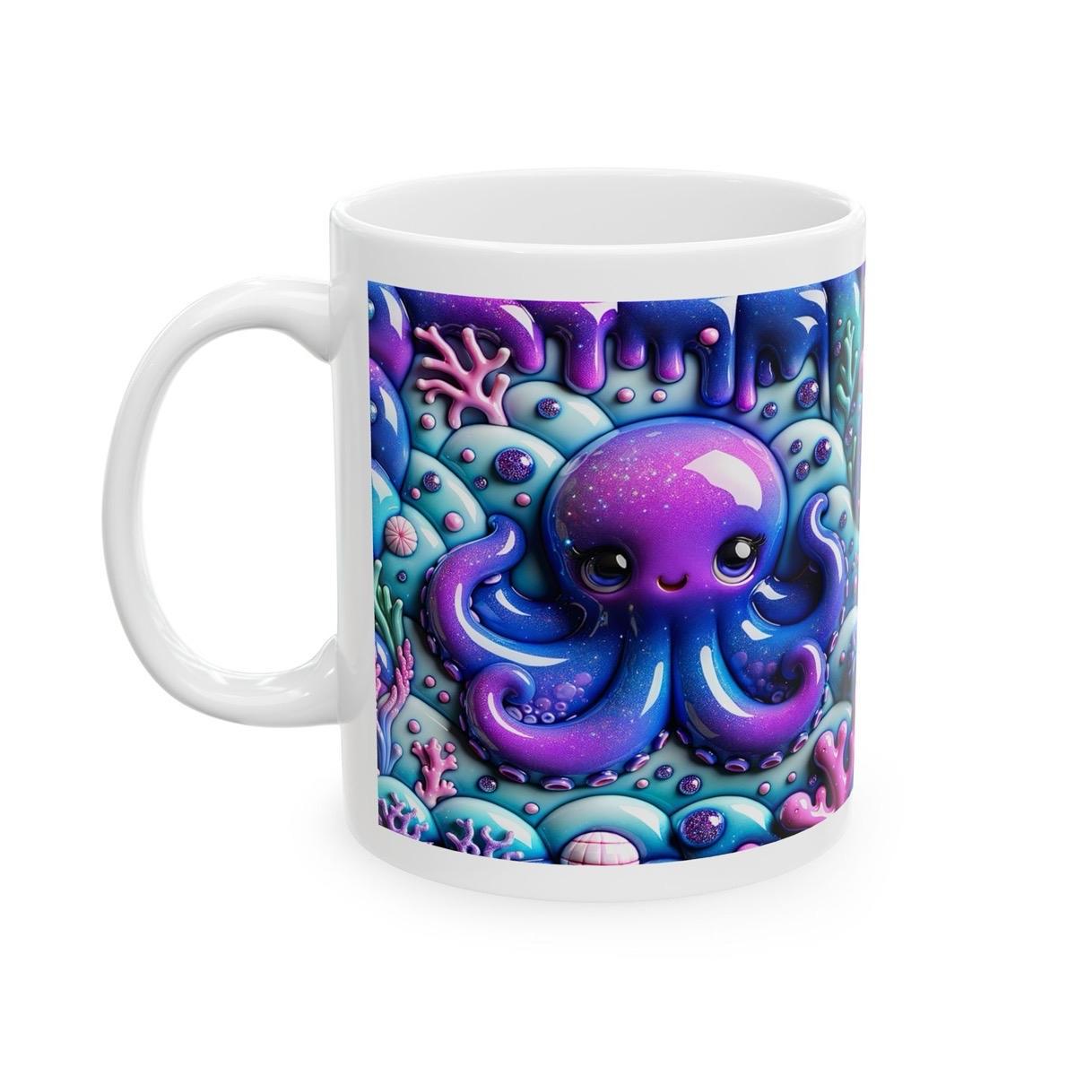 Cute purple octopus 3d mug - perfect for your morning drinks - drinkware, tumblers cup coffee reusable ceramic washable reuse xmas mugs tea