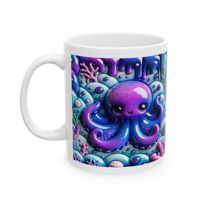 Cute purple octopus 3d mug - perfect for your morning drinks - drinkware, tumblers cup coffee reusable ceramic washable reuse xmas mugs tea