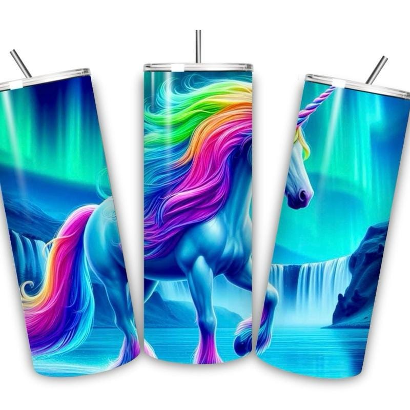 Unicorn tumbler 20oz - perfect for on-the-go hydration - vacuum flask - cup drinkware mug bottles water bottles bottled portable gifts insul