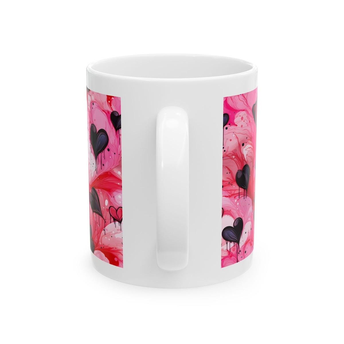 Love hearts valentine's mug - perfect for hot beverages - tumblers, drinkware cup bottles reusable washable reuse ceramic gifts xmas cute gi