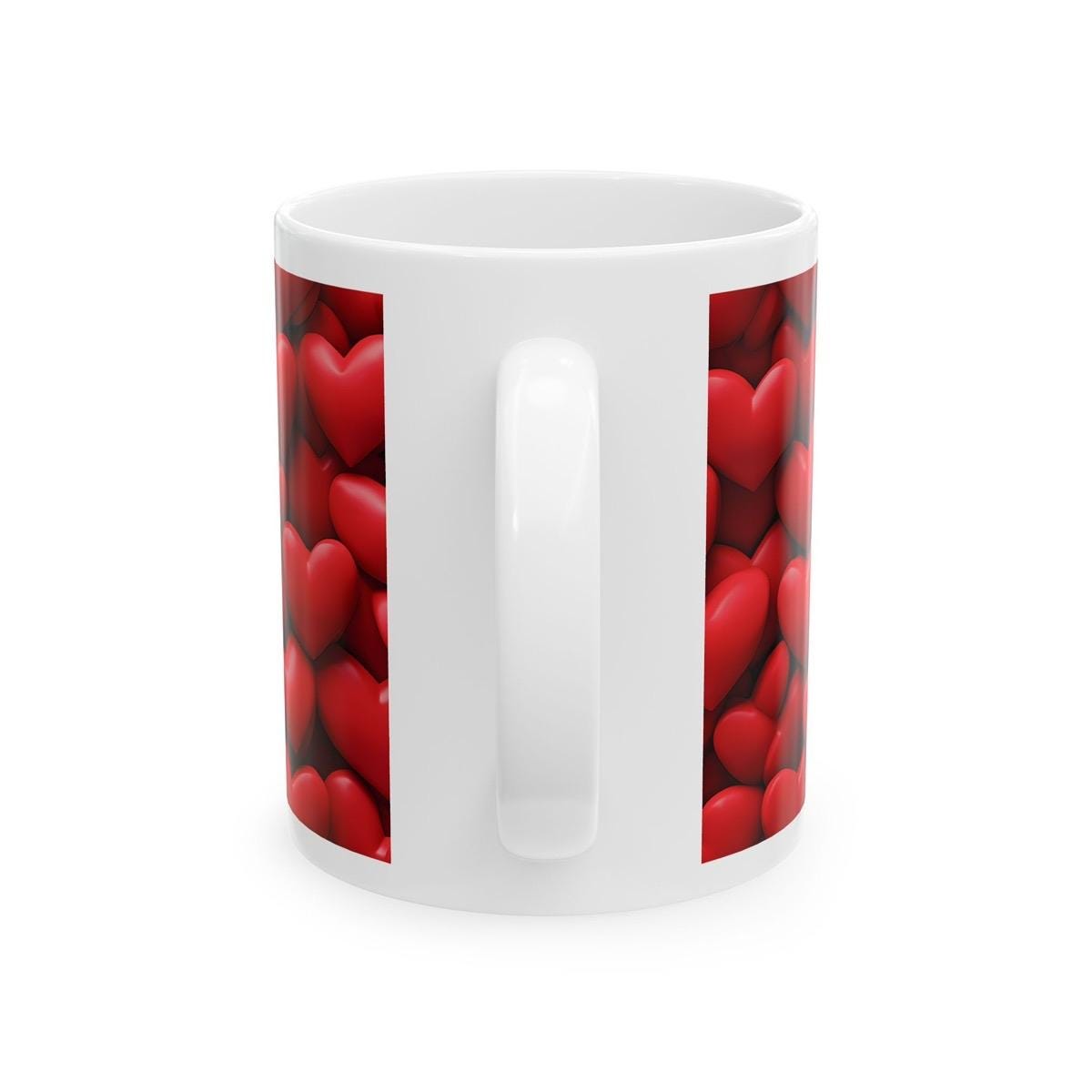 Love heart mug - cute gift for xmas, christmas, secret santa and valentines drinkware washable reusable cup tumbler reuse coffee ceramic mug