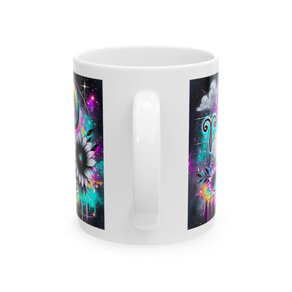 Aries star sign astrology mug - perfect gift for coffee lovers - drinkware washable reusable cup tumbler reuse ceramic funny cute novelty mu