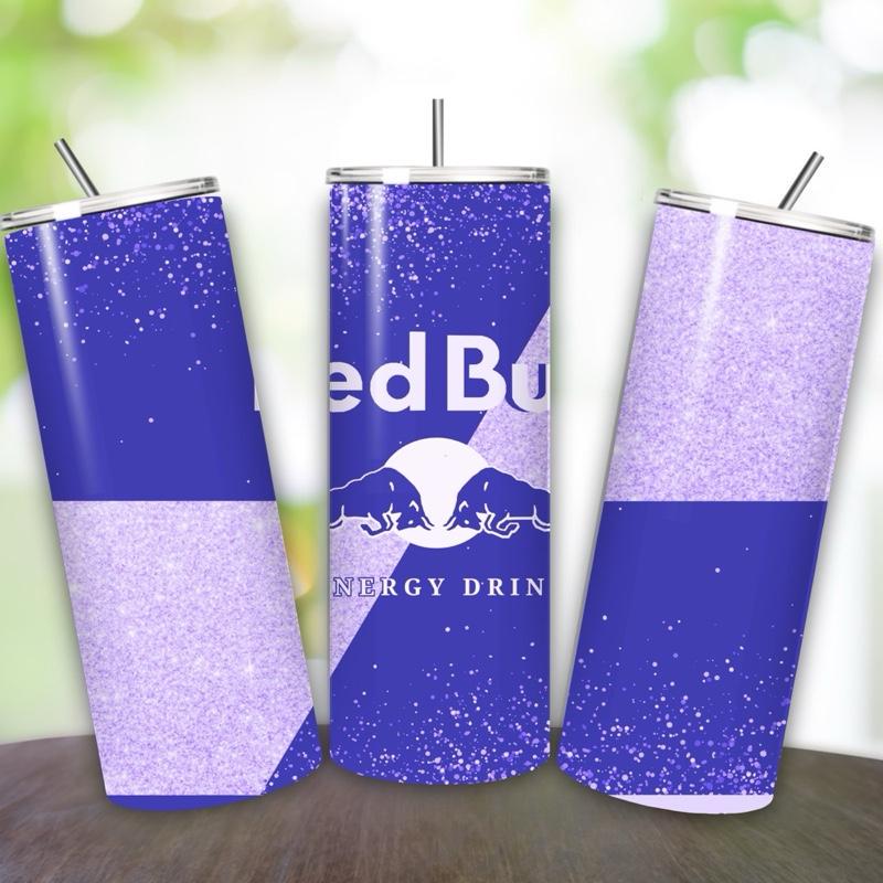Red bull tumbler 20oz - purple glitter style ‘naughty bitch energy’ ‘unleash your slay’ perfect for on-the-go hydration - vacuum fla