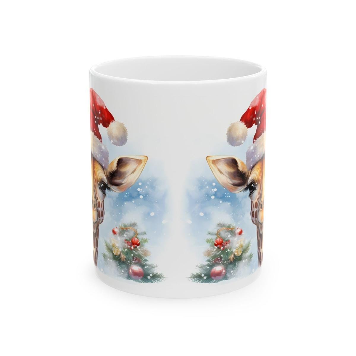 Funny christmas giraffe mug - cute gift stocking filler secret santa - perfect for office stationery supplies drinkware washable tumbler reu