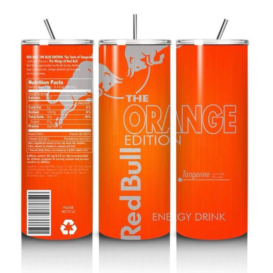 Red bull orange edition tumbler 20oz - perfect for on-the-go hydration - vacuum flask - cup drinkware mug bottles water bottles bottled port