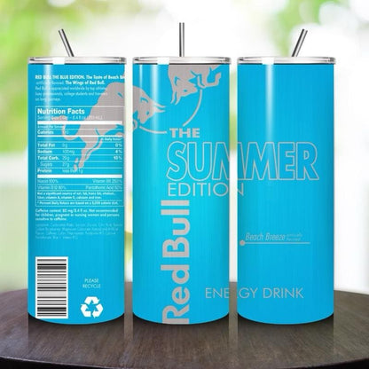 Red bull summer edition tumbler 20oz - blue perfect for on-the-go hydration - vacuum flask - cup drinkware mug bottles water bottles bottled