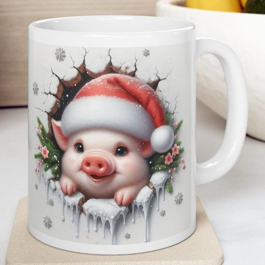 Christmas 3d pig piglet mug - reusable drinkware ceramic reuse washable tumblers cup coffee bottles xmas mugs tea festive