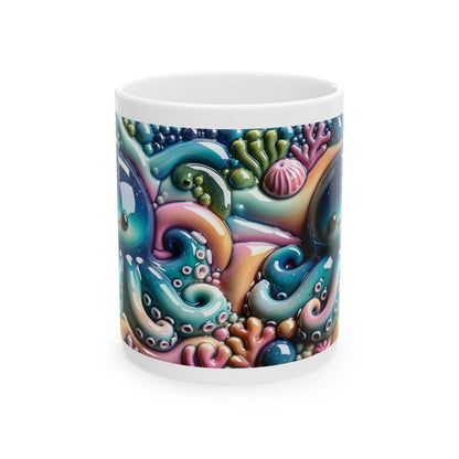 Cute octopus deep sea 3d mug - perfect for coffee and tea drinkware tumbler cup washable ceramic reusable reuse xmas mugs festive cute girly