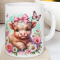 Cute highland cow and butterfly 3d mug - perfect for your morning drinks - drinkware washable tumbler cup coffee reusable reuse ceramic xmas