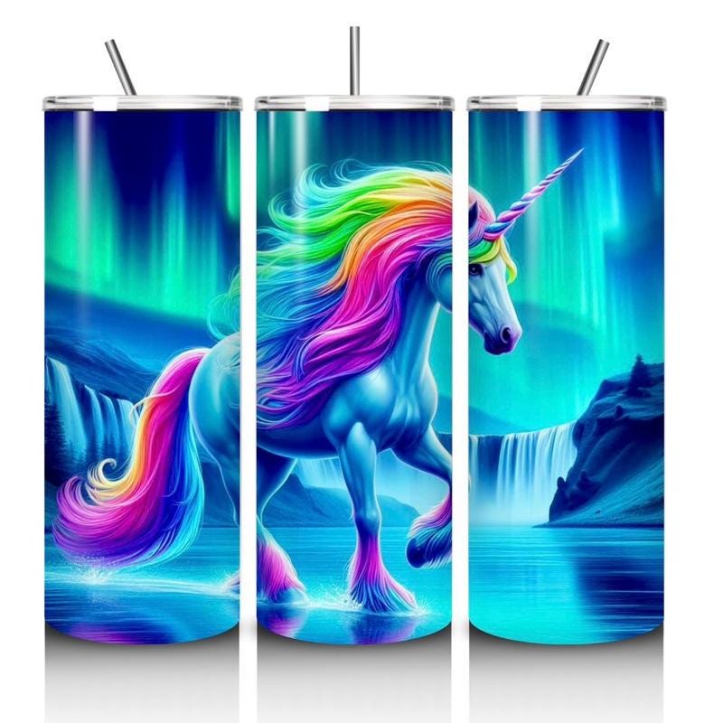 Unicorn tumbler 20oz - perfect for on-the-go hydration - vacuum flask - cup drinkware mug bottles water bottles bottled portable gifts insul