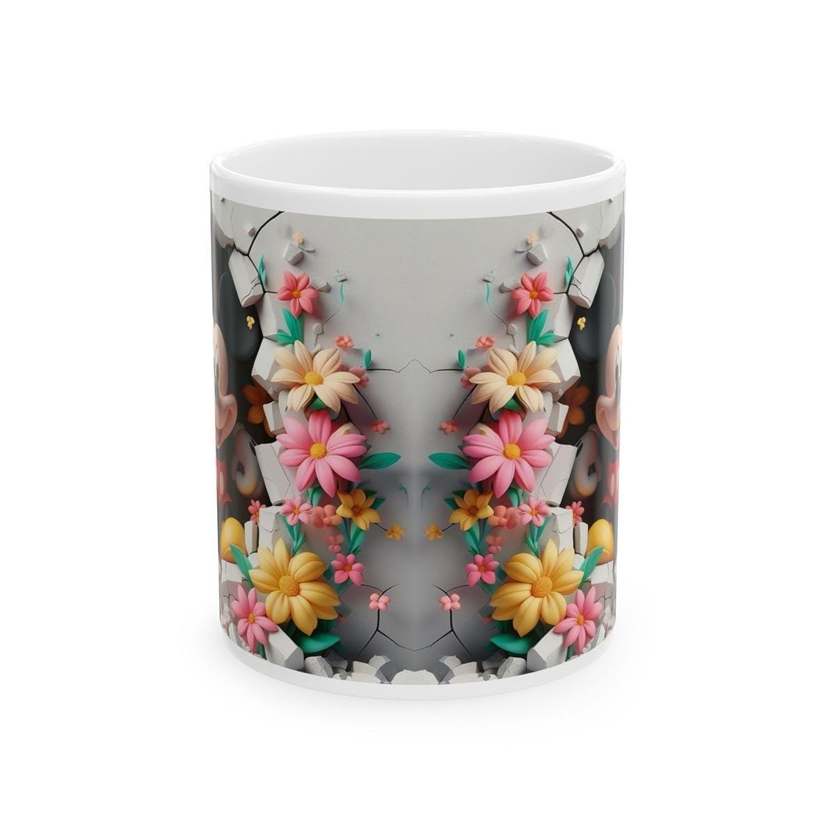 Mickey style 3d mug - christmas ceramic drinkware for hot and cold beverages cup tumblers bottles coffee reuse reusable washable secret sant