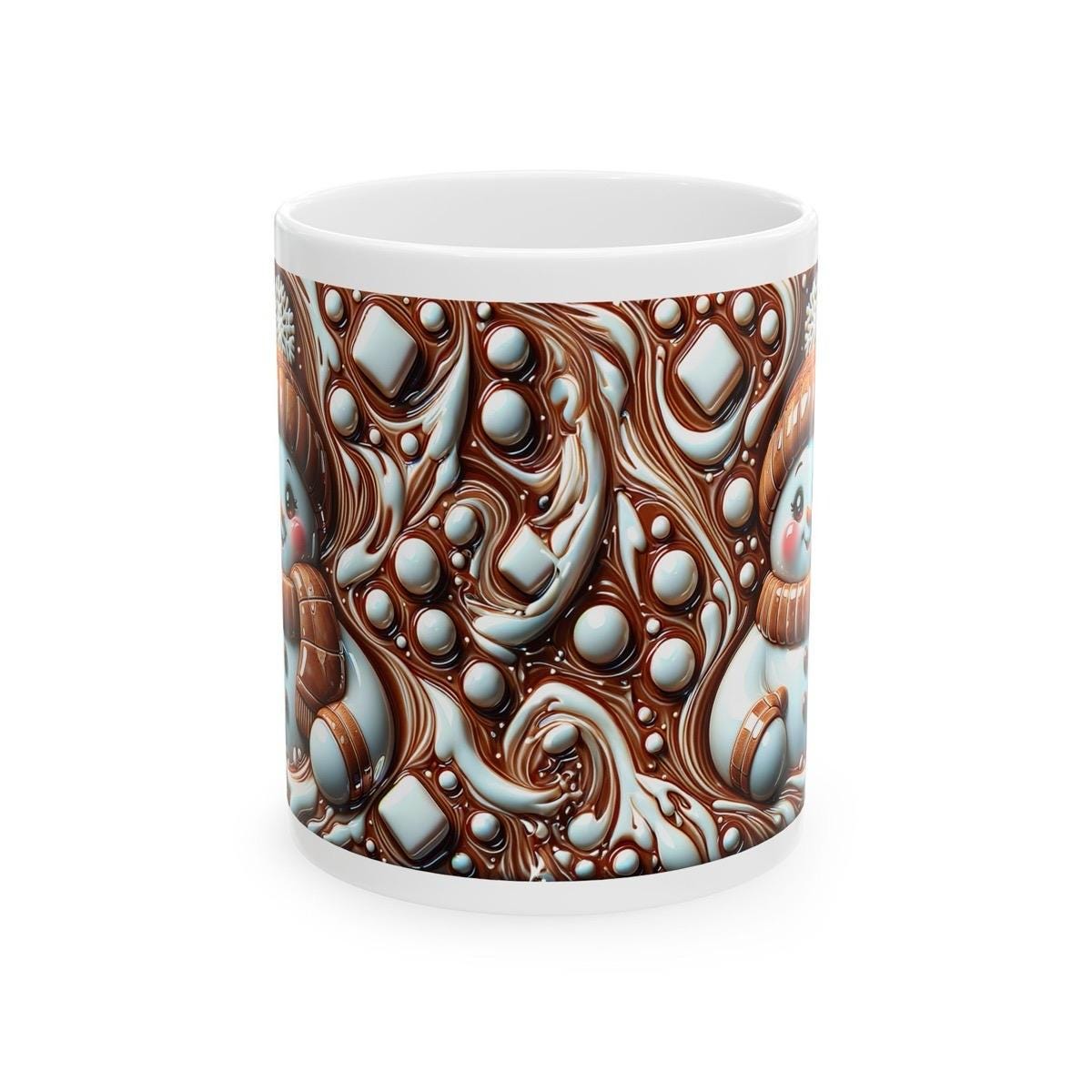 Cute 3d christmas snowman mug – festive brown and white design, perfect for holiday sips and gifts! drinkware reusable cup tumblers washab