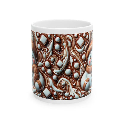 Cute 3d christmas snowman mug – festive brown and white design, perfect for holiday sips and gifts! drinkware reusable cup tumblers washab