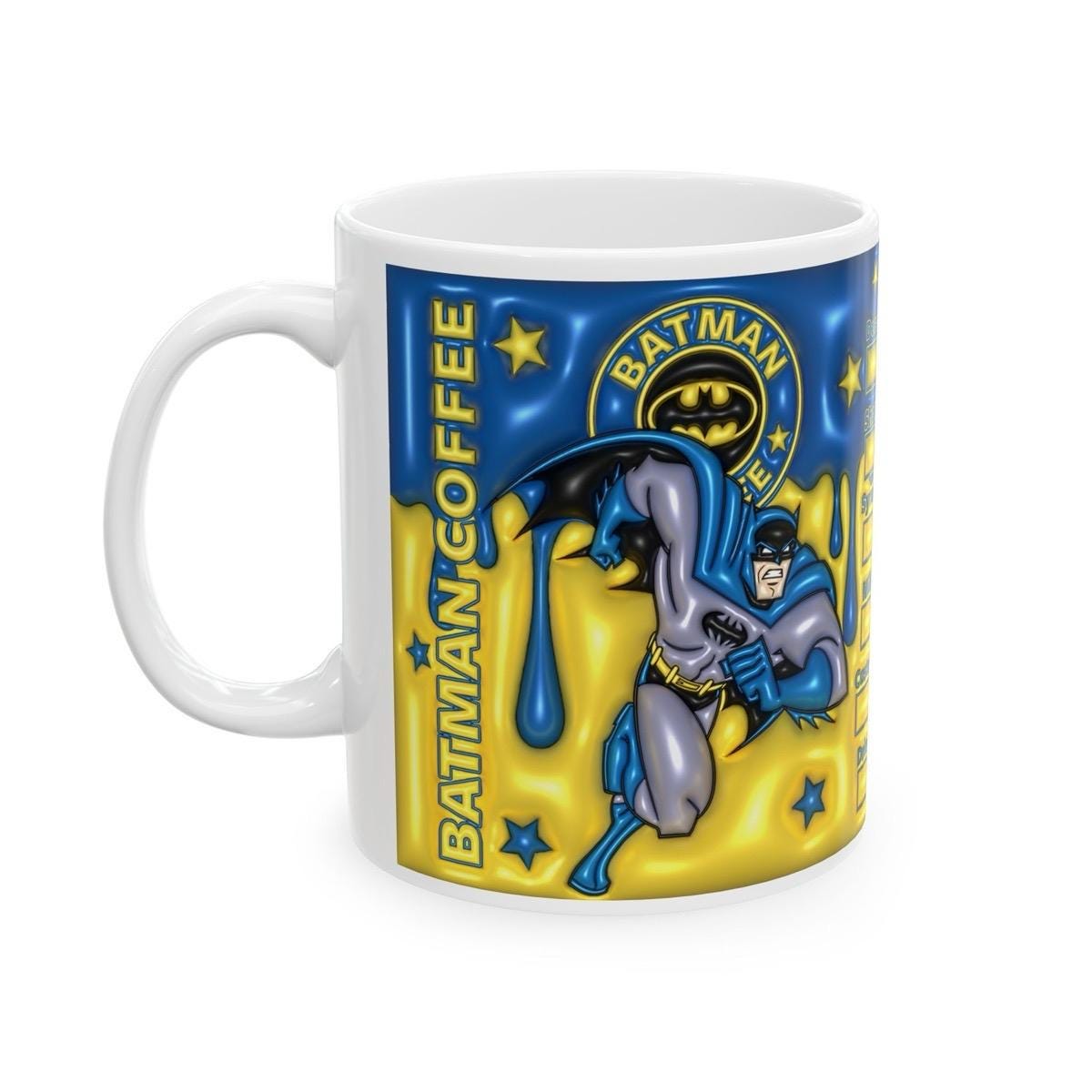 Batman style mug gifts - perfect for coffee and tea - drinkware, cup tumblers reusable washable reuse ceramic funny cute gifts