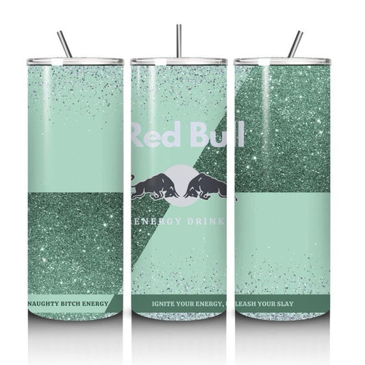 Red bull tumbler 20oz - mint green glitter style perfect for on-the-go hydration - vacuum flask - cup drinkware mug bottles water bottles bo