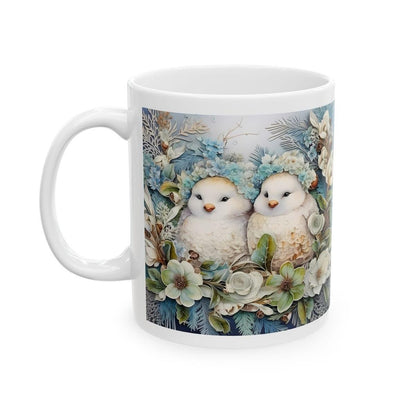 Winter songbirds mug - perfect christmas gift for secret santa or stocking filler drinkware tumbler washable reuse cup ceramic reusable coff