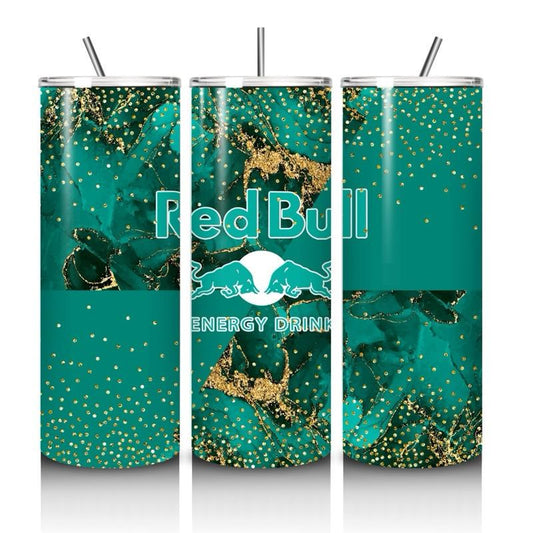 Red bull tumbler 20oz - turquoise gold style marble perfect for on-the-go hydration - vacuum flask - cup drinkware mug bottles water bottles