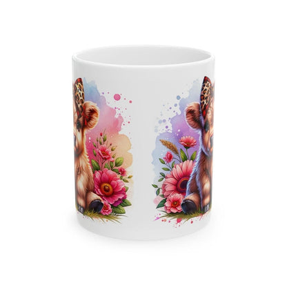 Highland cow with leopard print bow 3d mug - perfect for coffee and tea drinkware washable reuse reusable cup tumbler ceramic printed xmas m