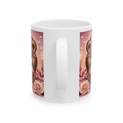 Cute lion heart design valentine's mug - perfect for your morning drinks - cup, drinkware tumblers bottles reusable washable reuse coffee gi