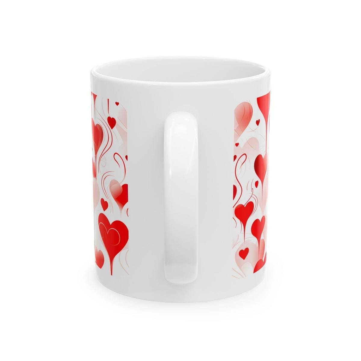 Red hearts valentine's love mug - perfect for hot drinks - tumblers, drinkware reusable washable cup reuse ceramic coffee xmas christmas gif