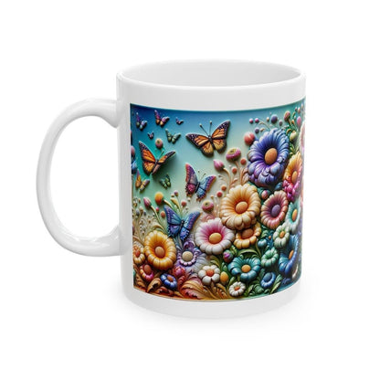 Multicoloured pretty garden 3d mug - perfect for your morning drinks - cup, drinkware tumblers bottles glass washable reusable ceramic coffe