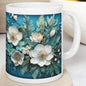 Winter christmas flowers 3d mug - secret santa - stocking filler - perfect gift - gifts drinkware tumbler washable reusable reuse ceramic cu