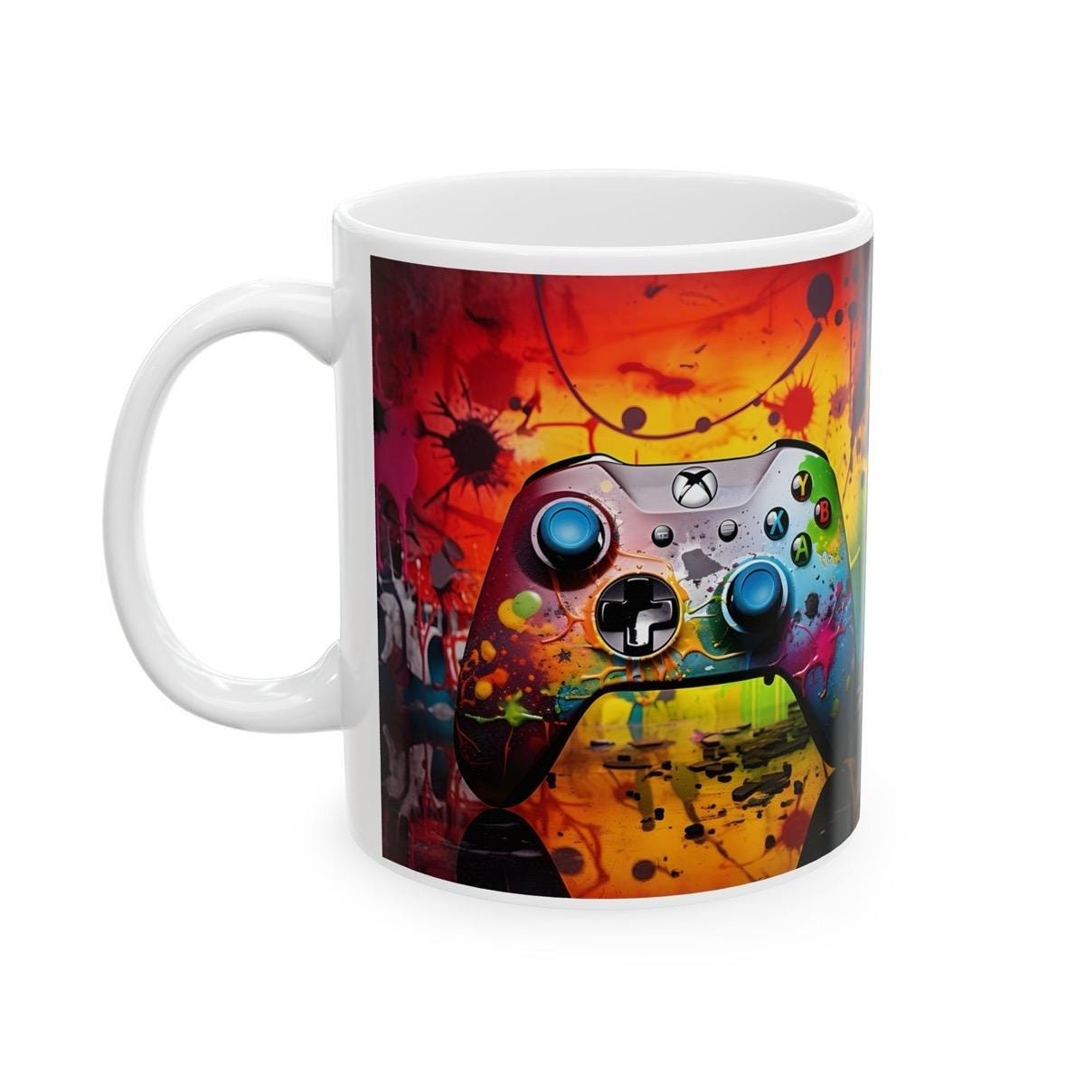 Xbox lover style gamer mug with neon design - perfect for gaming and coffee lovers - drinkware - cup tumblers washable ceramic reuse reusabl