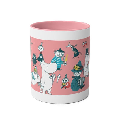 Moomin pink mug with pink interior and handle - perfect for drinking - drinkware, cup tumblers bottles reusable ceramic reuse washable coffe