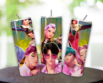 K pop demon hunters style tumbler 20oz cute fun gift cups mugs tumblers
