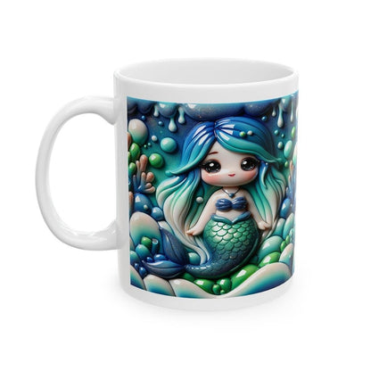 Cute mermaid 3d mug - perfect for coffee and tea - tumblers, drinkware cup bottles washable reusable ceramic reuse xmas mugs festive kids ch